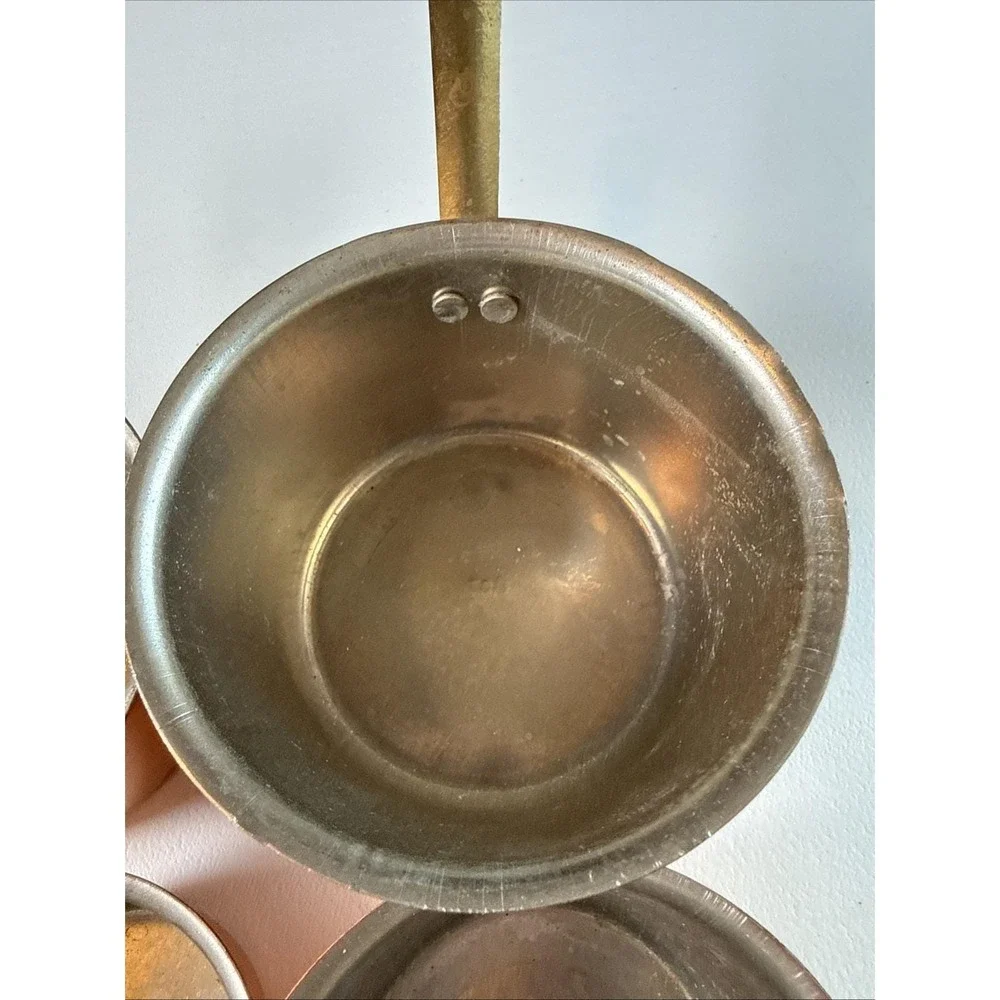 VTG Copper Brass Measuring Cups Set of 4 B&M Douro Made In Korea Rustic Decor